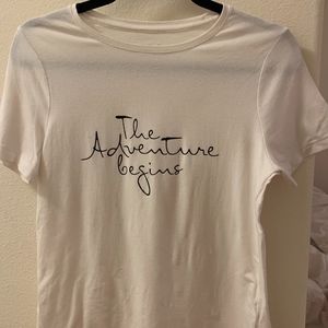 A New Day White Tee The Adventure Begins